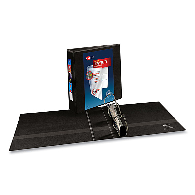 Avery Heavy-Duty Non Stick View Binder with DuraHinge and Slant Rings, 3 Rings, 3" Capacity, 11 x 8.5, Black, (5600) (AVE05600)