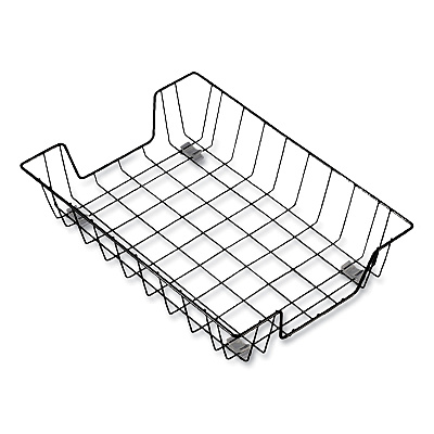 Universal Wire Metal Letter Tray, 1 Section, Letter Size Files, 10" x 14.13" x 3", Black (UNV20071)