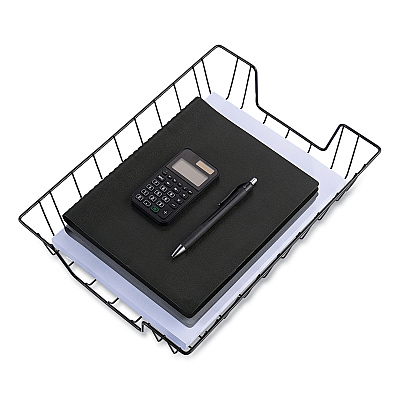 Universal Wire Metal Letter Tray, 1 Section, Letter Size Files, 10" x 14.13" x 3", Black (UNV20071)