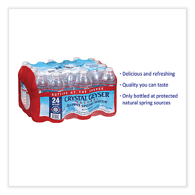 Crystal Geyser Natural Alpine Spring Water, 16.9 oz Bottle, 24/Carton (CGW24514CTDEP)