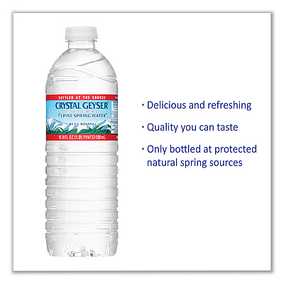 Crystal Geyser Natural Alpine Spring Water, 16.9 oz Bottle, 24/Carton (CGW24514CTDEP)