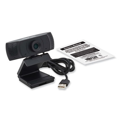 Tripp Lite USB Webcam for Laptops/Desktop PCs w/Microphone, 1920 pixels x 1080 pixels, 2 Mpixels, Black, Ships in 7-10 Business Days (AWC001)