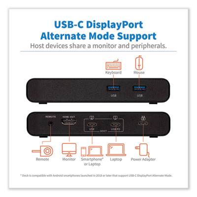 Tripp Lite 2-Port USB-C KVM Dock, TAA Compliant, Ships in 7-10 Business Days (B003HC2DOCK1)