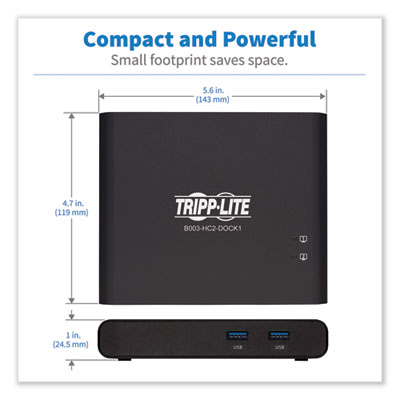 Tripp Lite 2-Port USB-C KVM Dock, TAA Compliant, Ships in 7-10 Business Days (B003HC2DOCK1)