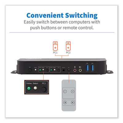 Tripp Lite 2-Port DisplayPort/USB KVM Switch, Ships in 7-10 Business Days (TRPB005DPUA2K)
