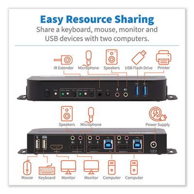 Tripp Lite 2-Port DisplayPort/USB KVM Switch, Ships in 7-10 Business Days (TRPB005DPUA2K)