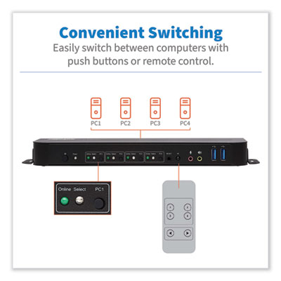 Tripp Lite 4-Port DisplayPort/USB KVM Switch, Ships in 7-10 Business Days (TRPB005DPUA4)