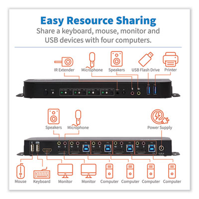 Tripp Lite 4-Port DisplayPort/USB KVM Switch, Ships in 7-10 Business Days (TRPB005DPUA4)