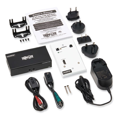 Tripp Lite HDMI Over CAT6 Extender Kit with Box Transmitter/Wall Plate Receiver, TAA Compliant, Ships in 7-10 Business Days (TRPB127A1A1BHFH)