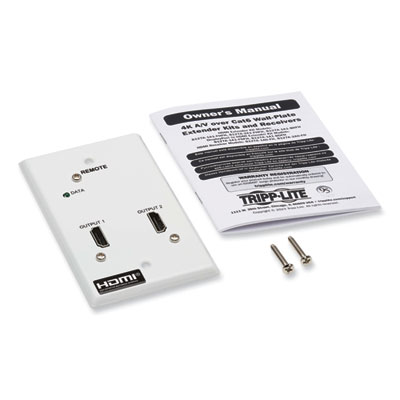 Tripp Lite 2-Port HDMI Over CAT6 Receiver Wall Plate, TAA Compliant, Ships in 7-10 Business Days (B127A2A0FH)