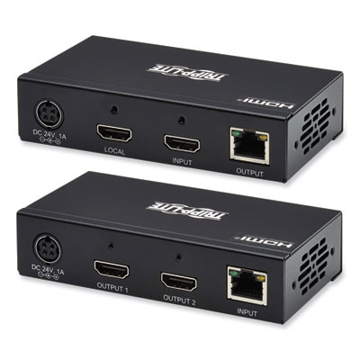 Tripp Lite 2-Port HDMI Over CAT6 Extender Kit with Transmitter/Receiver, TAA Compliant, Ships in 7-10 Business Days (TRPB127A2A1BHBH)
