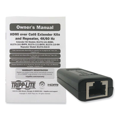 Tripp Lite Signal Repeater Over CAT6 for B127A Extenders, TAA Compliant, Ships in 7-10 Business Days (B127A010H)