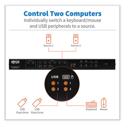 Tripp Lite 9-Port Multi-Format Presentation Matrix Switch with Audio Extractor, TAA Compliant, Ships in 7-10 Business Days (B3009X24K)