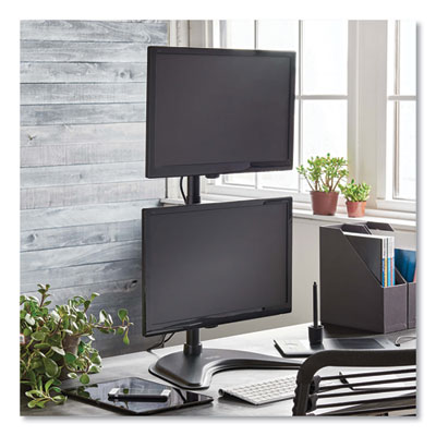 Tripp Lite Dual Vertical Display Desk Mount Monitor Stand for 27" Monitors, 17.1x12.4x32.2, Black, Supports 18lb, Ships in 7-10 Bus Days (DDR1527SDC)
