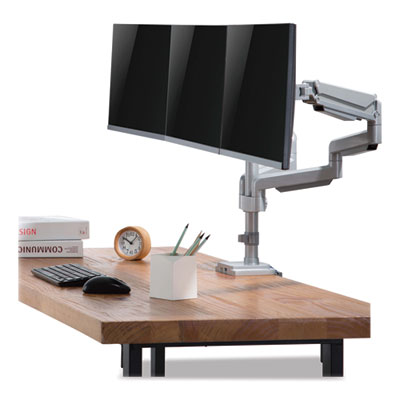 Tripp Lite Triple Display Mount w/Flex Arm for 30" Monitor, -90/+90 Rotation/Tilt, Silver, Supports 15.4 lb, Ships in 7-10 Bus Days (DDR1730TAL)