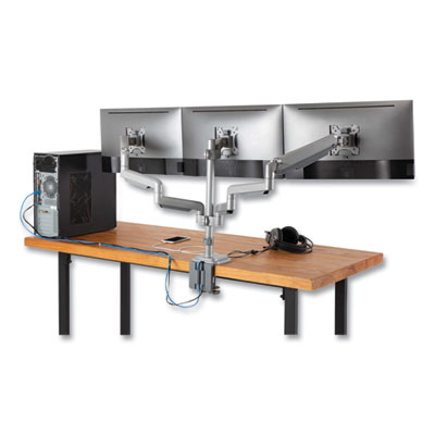 Tripp Lite Triple Display Mount w/Flex Arm for 30" Monitor, -90/+90 Rotation/Tilt, Silver, Supports 15.4 lb, Ships in 7-10 Bus Days (DDR1730TAL)