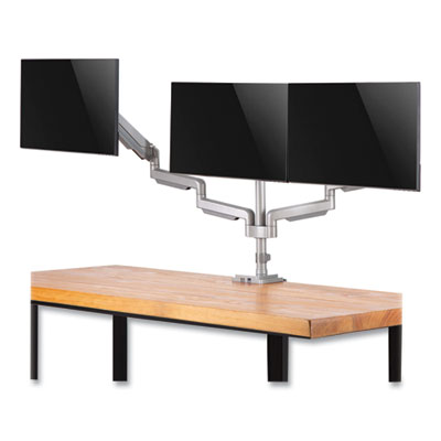 Tripp Lite Triple Display Mount w/Flex Arm for 30" Monitor, -90/+90 Rotation/Tilt, Silver, Supports 15.4 lb, Ships in 7-10 Bus Days (DDR1730TAL)