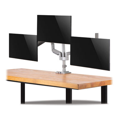 Tripp Lite Triple Display Mount w/Flex Arm for 30" Monitor, -90/+90 Rotation/Tilt, Silver, Supports 15.4 lb, Ships in 7-10 Bus Days (DDR1730TAL)