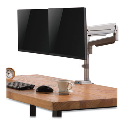 Tripp Lite Dual Monitor/TV Mount w/Flex Arm for 34" Monitors, -90/+90 Rotation/Tilt, Silver, Supports 19.8lb, Ships in 7-10 Bus Days (DDR1732DAL)