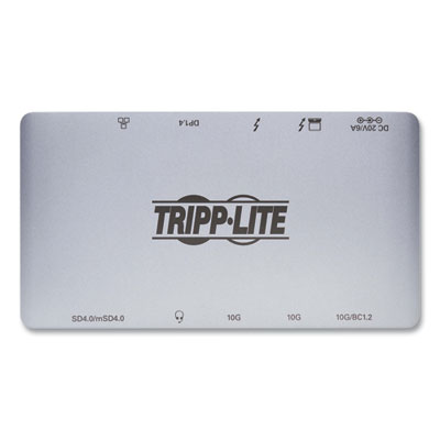 Tripp Lite Thunderbolt 3 Dock w/USB-C Compat and Dual Display,3.5mm/DisplayPort/Micro SD/RJ45/SD/USB/USB-C,BK/GY, Ships in 7-10 Bus Days (TRPMTB3DOCK03)
