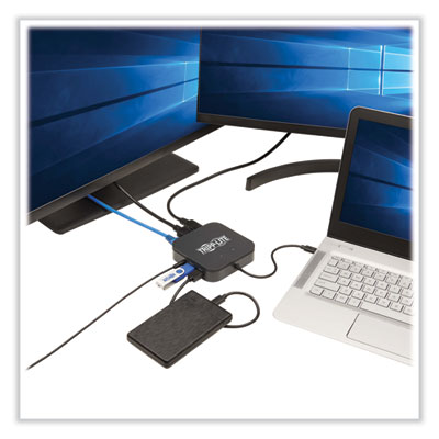 Tripp Lite Thunderbolt 3 Dual Monitor Docking Station, 3.5 mm/DisplayPort/HDMI/USB-A/USB-C PD Charging/RJ45, BK, Ships in 7-10 Bus Days (MTB3DOCK04)