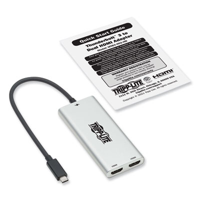 Tripp Lite Thunderbolt 3 USB-C to HDMI Dual Monitor Adapter, Gray, Ships in 7-10 Business Days (MTB3002HD)