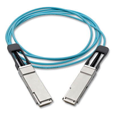 Tripp Lite QSFP+ to QSFP+ Active Fiber Optic Cable, 3.3 ft, Aqua, Ships in 7-10 Business Days (N28F01MAQ)