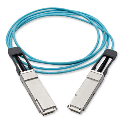 Tripp Lite QSFP+ to QSFP+ Active Fiber Optic Cable, 6.6 ft, Aqua, Ships in 7-10 Business Days (N28F02MAQ)