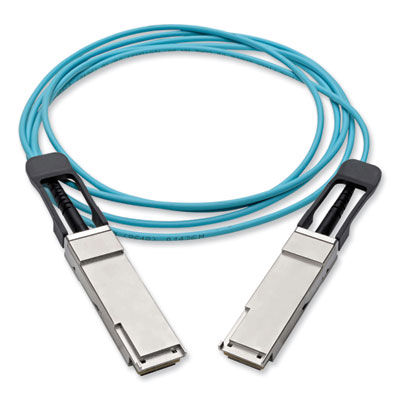 Tripp Lite QSFP+ to QSFP+ Active Fiber Optic Cable, 9.8 ft, Aqua, Ships in 7-10 Business Days (N28F03MAQ)