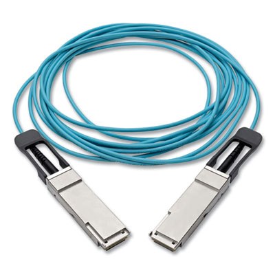 Tripp Lite QSFP+ to QSFP+ Active Fiber Optic Cable, 16.4 ft, Aqua, Ships in 7-10 Business Days (N28F05MAQ)
