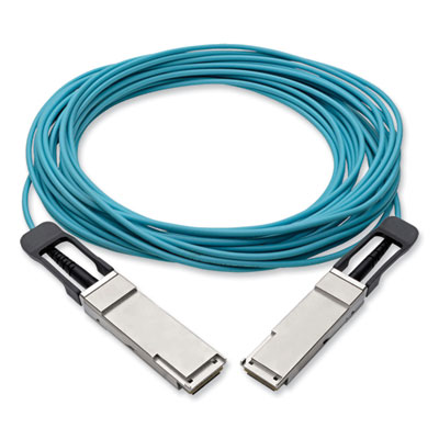 Tripp Lite QSFP+ to QSFP+ Active Fiber Optic Cable, 32.8 ft, Aqua, Ships in 7-10 Business Days (N28F10MAQ)