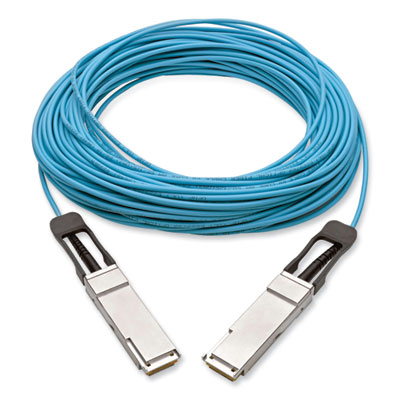 Tripp Lite QSFP+ to QSFP+ Active Fiber Optic Cable, 98.4 ft, Aqua, Ships in 7-10 Business Days (N28F30MAQ)
