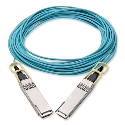 Tripp Lite QSFP28 to QSFP28 Active Fiber Optic Cable, 32.8 ft, Aqua, Ships in 7-10 Business Days (N28H10MAQ)