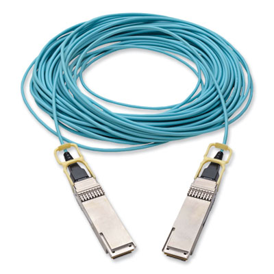 Tripp Lite QSFP28 to QSFP28 Active Fiber Optic Cable, 65.6 ft, Aqua, Ships in 7-10 Business Days (TRPN28H20MAQ)