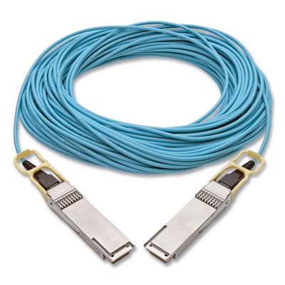 Tripp Lite QSFP28 to QSFP28 Active Fiber Optic Cable, 98.4 ft, Aqua, Ships in 7-10 Business Days (N28H30MAQ)