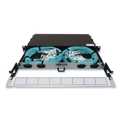 Tripp Lite 1U Preloaded Multimode Fiber Cable Panel, (12) LC Duplex (M) to (12) LC Duplex (M), 65.6ft, Aqua, Ships in 7-10 Business Days (TRPN48M2L24L20)