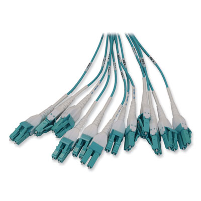 Tripp Lite 1U Preloaded Multimode Fiber Cable Panel, (12) LC Duplex (M) to (12) LC Duplex (M), 65.6ft, Aqua, Ships in 7-10 Business Days (TRPN48M2L24L20)