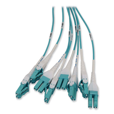 Tripp Lite 1U Preloaded Multimode Fiber Cable Panel, (8) LC Duplex (M) to (8) LC Duplex (M), 32.8 ft, Aqua, Ships in 7-10 Business Days (TRPN48M4L16L10)