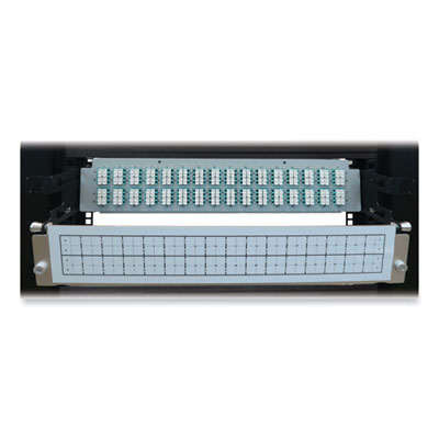 Tripp Lite 2U Preloaded Multimode Fiber Cable Panel, (32) MTP/MPO (F) to (128) LC Duplex (F), 9.8 ft, Aqua, Ships in 7-10 Business Days (N48M32M8L403)