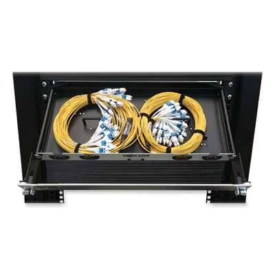 Tripp Lite 1U Preloaded Singlemode Fiber Cable Panel, (12) LC Duplex (M) to (12) LC Duplex (M), 32.8 ft, YW, Ships in 7-10 Bus Days (N48S2L24L10)