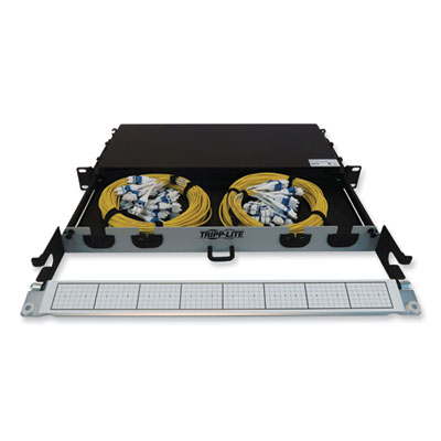 Tripp Lite 1U Preloaded Singlemode Fiber Cable Panel, (12) LC Duplex (M) to (12) LC Duplex (M), 32.8 ft, YW, Ships in 7-10 Bus Days (N48S2L24L10)