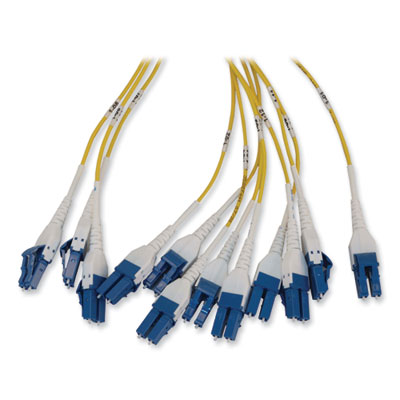Tripp Lite 1U Preloaded Singlemode Fiber Cable Panel, (12) LC Duplex (M) to (12) LC Duplex (M), 32.8 ft, YW, Ships in 7-10 Bus Days (N48S2L24L10)
