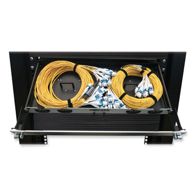 Tripp Lite 1U Preloaded Singlemode Fiber Cable Panel, (12) LC Duplex (M) to (12) LC Duplex (M), 65.6 ft, YW, Ships in 7-10 Bus Days (N48S2L24L20)