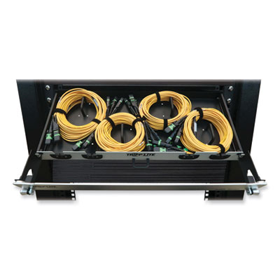 Tripp Lite 1U Preloaded Singlemode Fiber Cable Panel, (3) MTP/MPO (F) to (3) MTP/MPO (F), 32.8 ft, Yellow, Ships in 7-10 Business Days (N48S4M3X8M10)