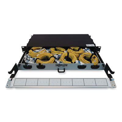 Tripp Lite 1U Preloaded Singlemode Fiber Cable Panel, (4) LC Duplex (M) to (4) LC Duplex (M), 32.8 ft, Yellow, Ships in 7-10 Bus Days (N48S6L8L10)