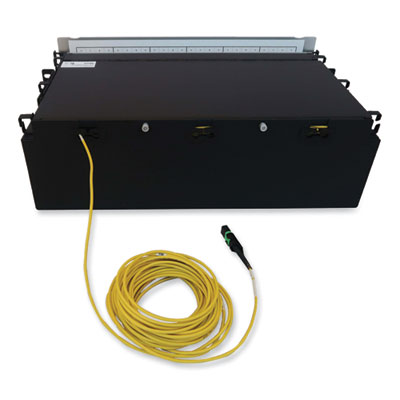 Tripp Lite 3U Preloaded Singlemode Fiber Cable Panel, (24) MTP/MPO (F) to (96) LC Duplex (F), 32.8 ft, YW, Ships in 7-10 Bus Days (N48S24M8L410)