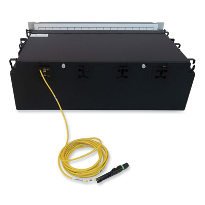 Tripp Lite 3U Preloaded Singlemode Fiber Cable Panel, (64) MTP/MPO (F) to (256) LC Duplex (M), 9.8 ft, YW, Ships in 7-10 Bus Days (N48S64M8L403)