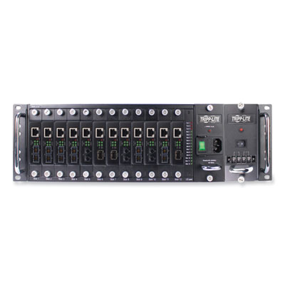 Tripp Lite 12-Slot Media Converter Chassis, 3U, Black, TAA Compliant, Ships in 7-10 Business Days (N785CH12)