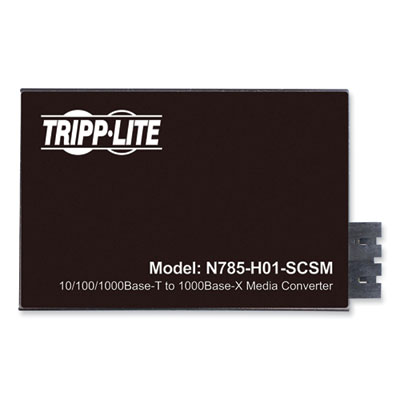 Tripp Lite 10/100/1000 Mbps Gigabit Ethernet Singlemode Hardened Copper to Fiber Media Converter, Black, Ships in 7-10 Business Days (N785H01SCSM)
