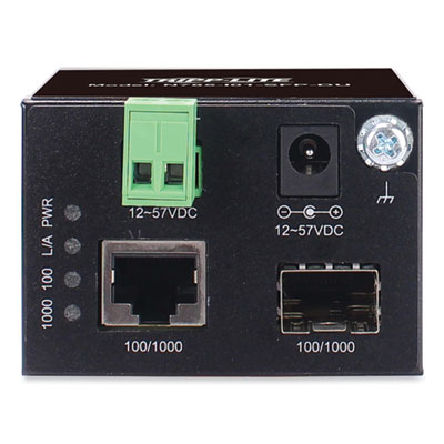 Tripp Lite Unmanaged Industrial Gigabit Fiber to Ethernet Media Converter, Black, Ships in 7-10 Business Days (N785I01SFPDU)